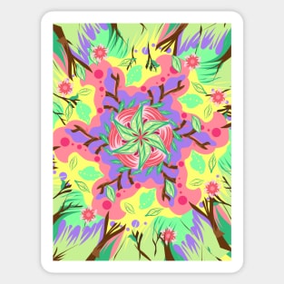 Colorful flowers art Sticker